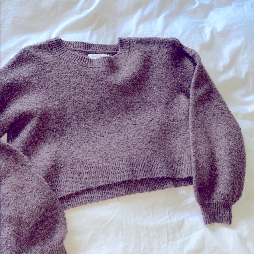 treasure and bond Dark purple cropped sweater
